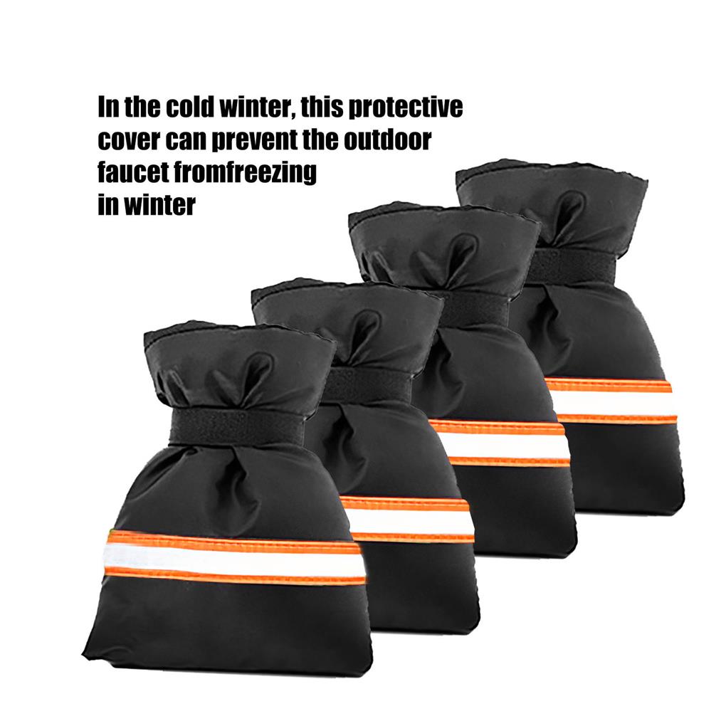 Oxford Cloth Water Faucet Protection Freeze Cover Reflective Strips Spigot Antifreeze Winter Outdoor Home Garden