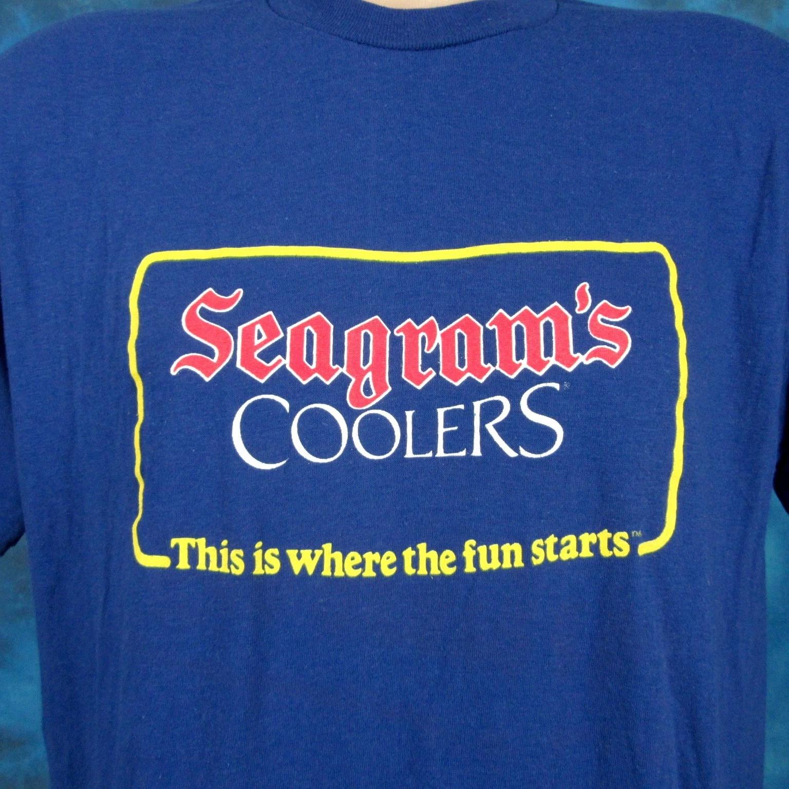 

NOS vintage 80s SEAGRAM’S WINE COOLERS BUTTERY SOFT T-Shirt L alcohol beer thin S