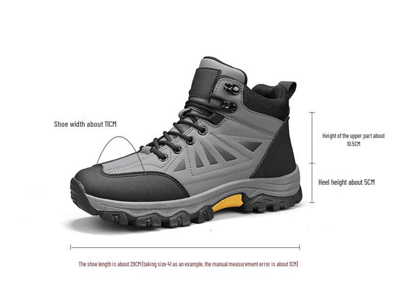 Men's Waterproof Fleece-Lined Winter Boots: Warm, Non-Slip, Outdoor Sports Shoes