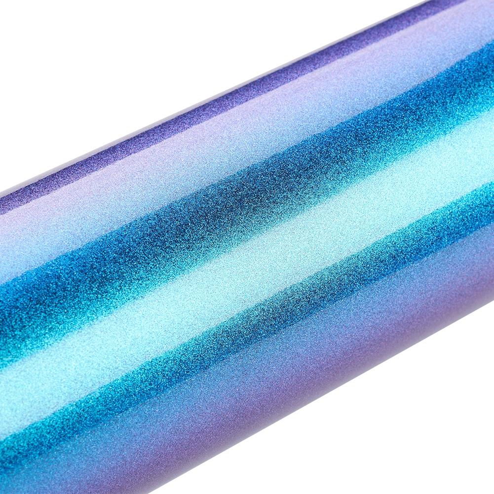 14Mx1.52M Glossy Sparking Diamond Glitter Purple Green Chameleon Vinyl Wrap Car Whole Body Decals Color Changing Film Sticker
