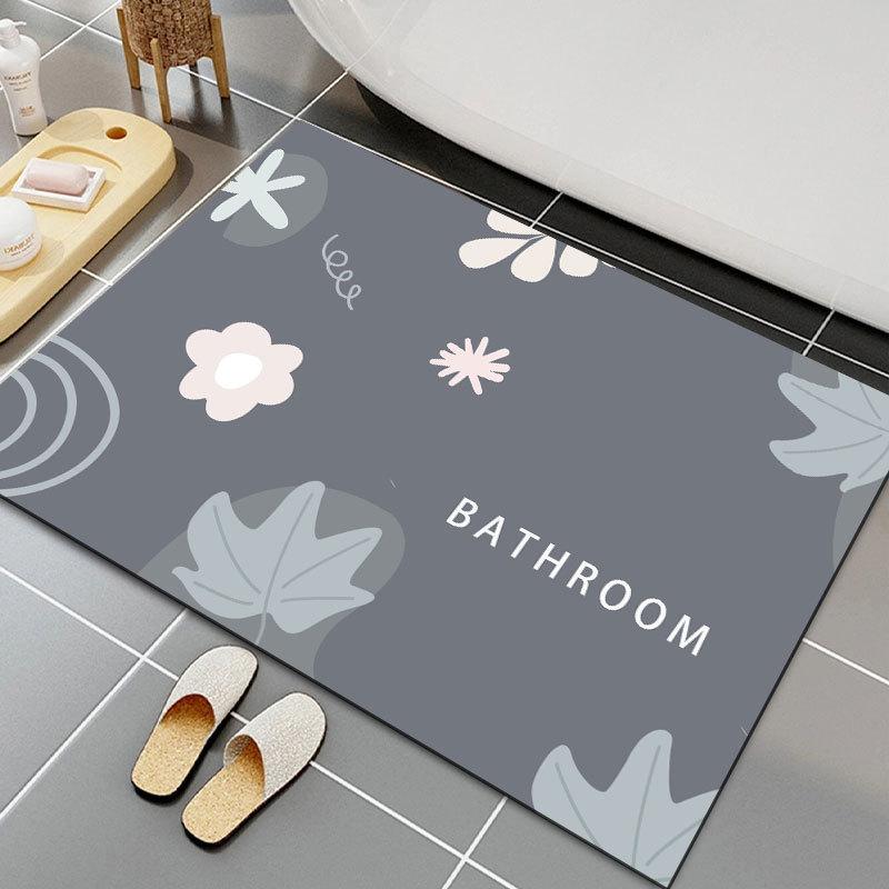 PVC Mat Bathroom Door Mat Absorbent Door Mat Bathroom Anti Slip Foot Mat Quick Drying Floor Mat