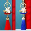 China-Chic Has A Smooth Sailing Car Key Chain Metal Men and Women's Bag Pendant Key Chain Ring Festive Tassel Pendant Gift