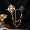 Baroque Rhinestone Pearl Corsage Necklace Brooch - Retro British Court Suit Accessory