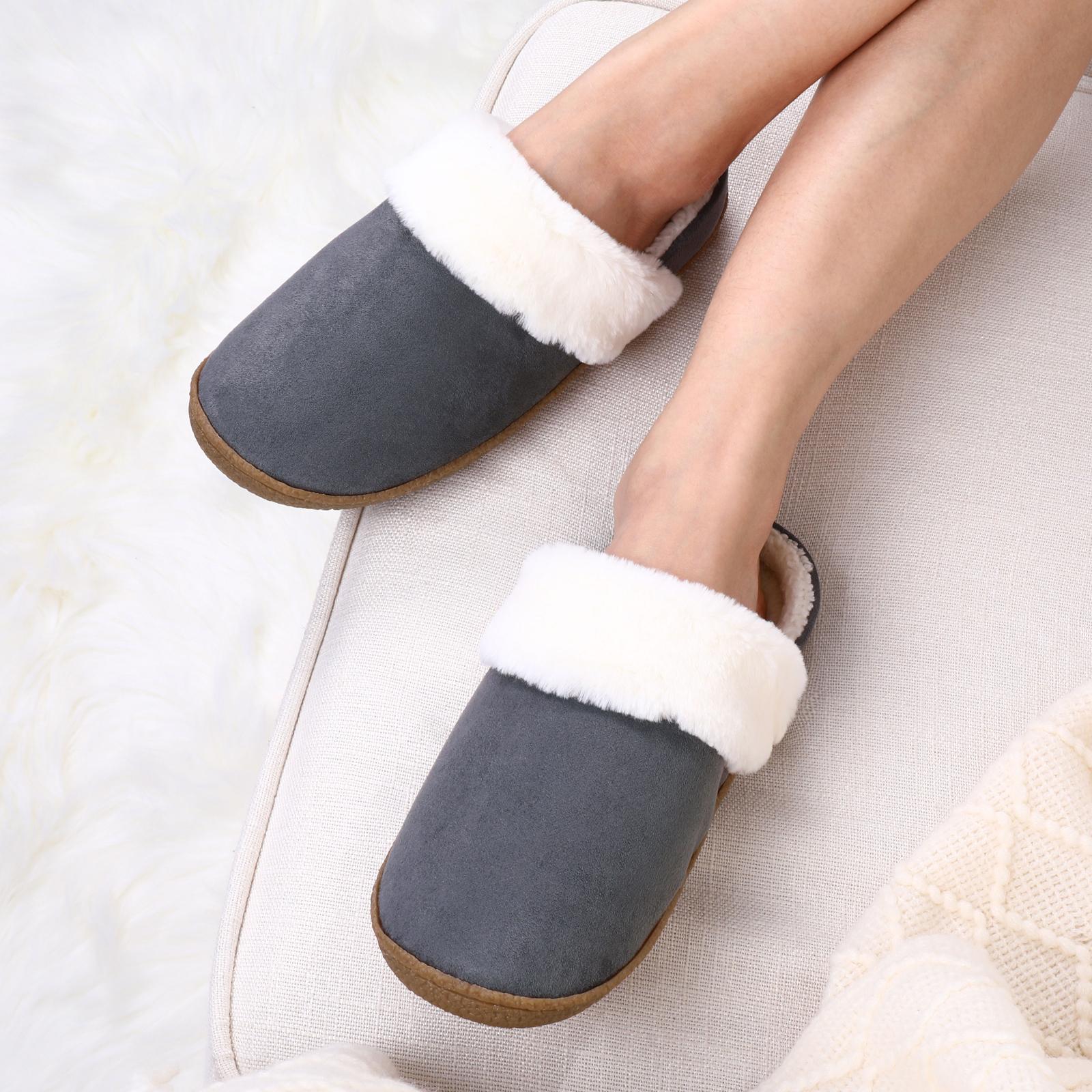 

fashion Comwarm Fur Cotton Slippers For Women Winter Indoor Warm Cozy Plush Slides Man Non Slip Soft Rubber Sole New Home Flats Slippers