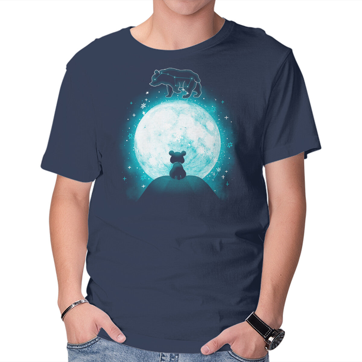 Unisex Crew Neck T-Shirt Ursa Major Graphic Short Sleeve Casual Tee XXXXL