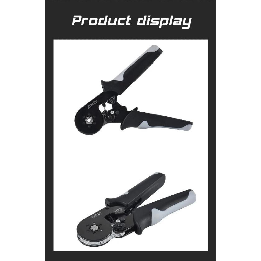 XINQI HCS8 10-6A 10mm2 Tube Terminals Crimping Pliers Set with Storage Bag & Hand Tools Electrician Crimper Crimping Pliers