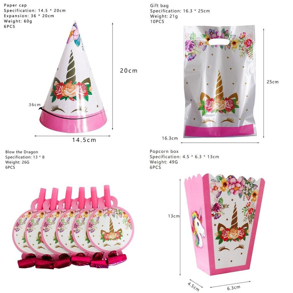 Guirlanda Unicórnio Suprimentos de Festa de Aniversário Infantil Louça Encantadora Copos Garfos Pratos E Guardanapos