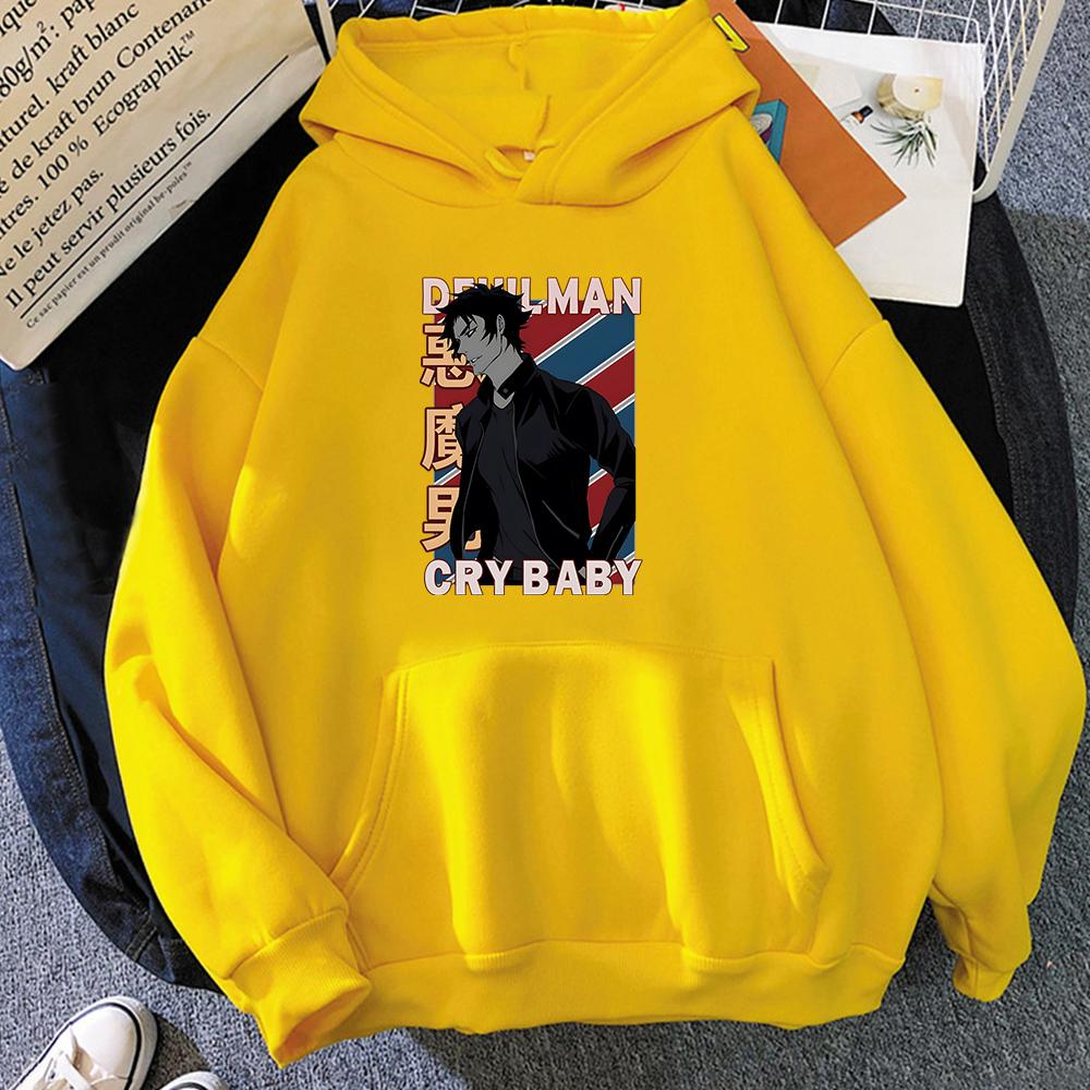 New Arrival Devilman Crybaby Hoodies for Men Fashion Casuals Japanese Korean Style Streetwear Warm Long Sleeve Oversized Sweatshirt