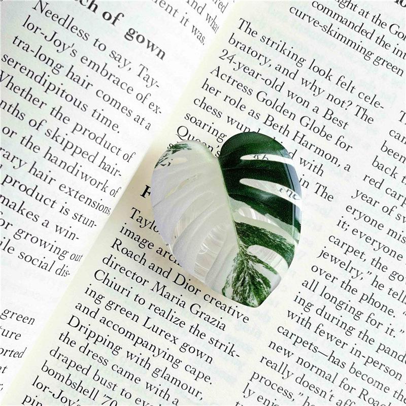 Japanese Korean Fresh Leaf Resin Airbag Holder - Retractable Folding Phone Stand