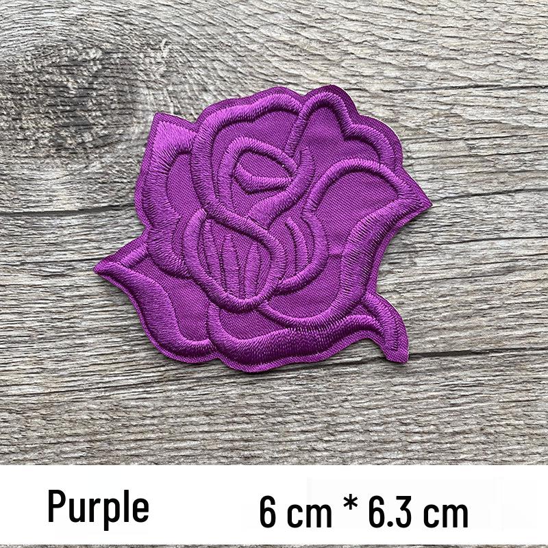 Self-Adhesive Rose Embroidery Patch for Mending, Repairing, Décor, and Versatile Applications.