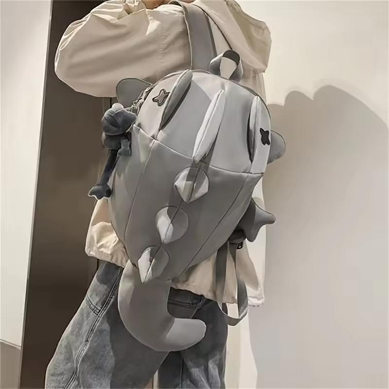 Men Women Backpack Trendy Shark Shaped Large Capacity School Backpack Daily Bag for Casual Street