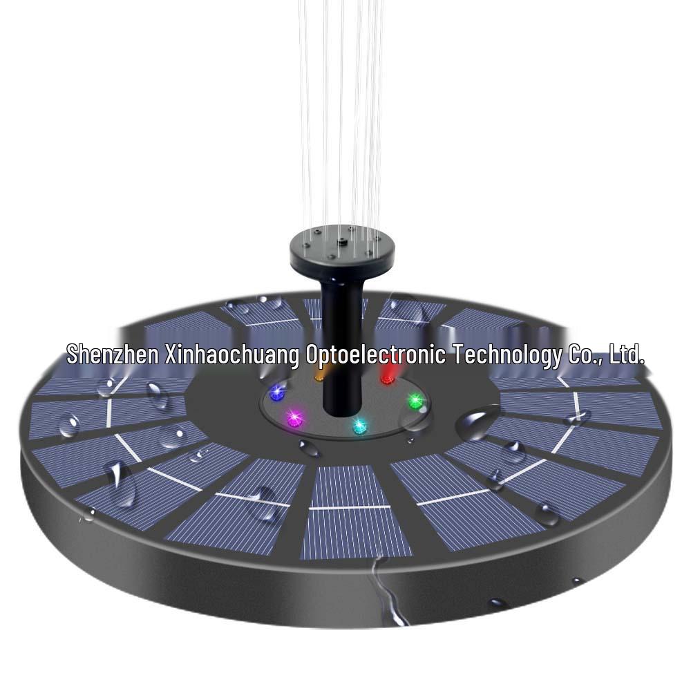 Solar Floating Fountain with Battery and LED Lights for Outdoor Ponds