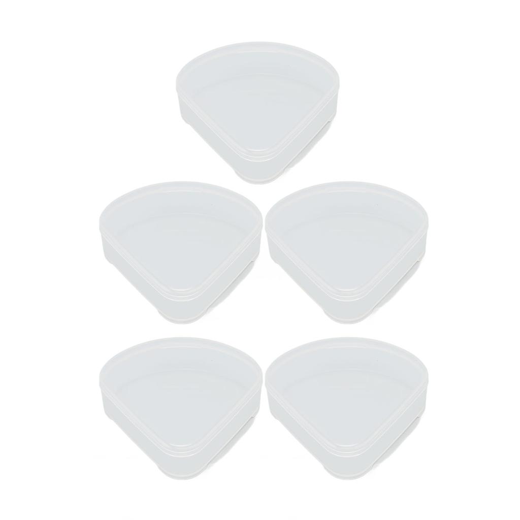 5pcs Powder Puff Storage Box Portable Transparent Triangle Makeup Puff Container Case for Bead Capsu