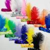 1Pcs Colorful Feather Sequin Gem Headpiece Aesthetic Flapper Headband For 1920S Party Costume Accessory Dress Up