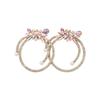 Exquisite Rhinestone Flower Stud Earrings: European & American Style, Silver Needle, Luxurious High-End Design, Niche Appeal for Women