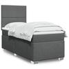 VidaXL Slat Bed Base with Mattress Dark Grey 90x200 Cm Fabric 3290365