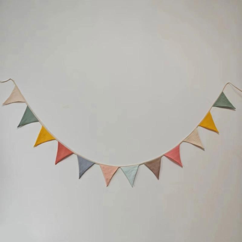 Babyflagge im Retro-Stil Mehrfarbige Wimpelketten Babygirlande Hängeflaggenbanner Neugeborenen-Foto-Requisiten für Partys