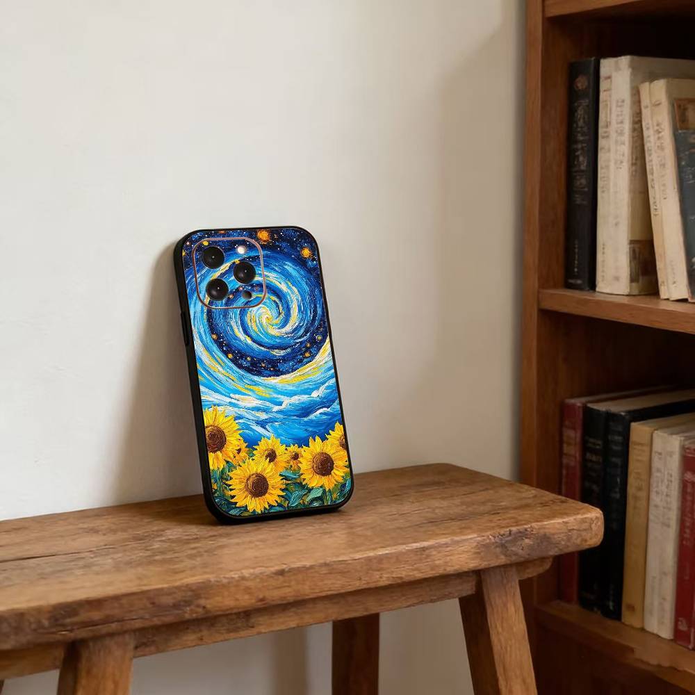 Van Gogh Starry Sunflowers Phone Case For iPhone17,16,15,14,13,12,11 Plus,Pro Magnetic For Magsafe Wireless Charging