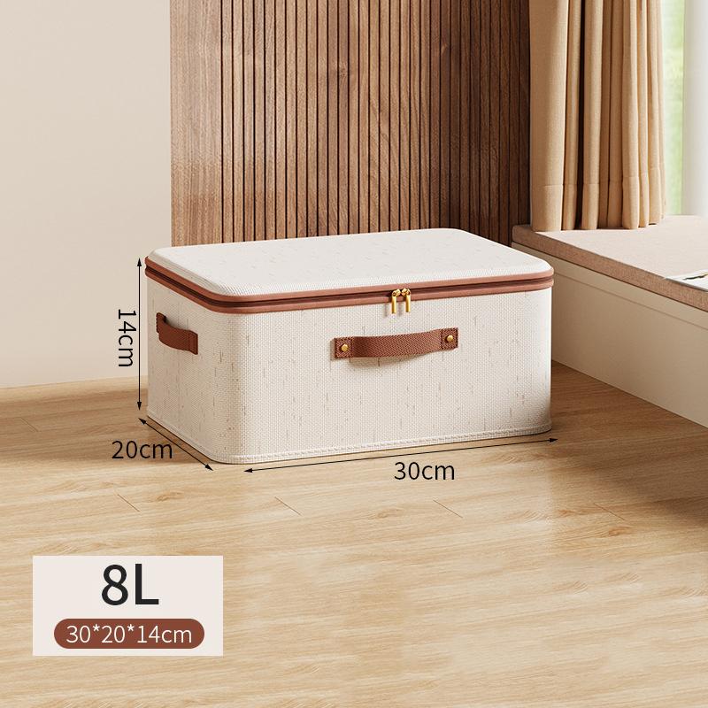 Foldable Fabric Clothes Storage Boxes - Washable Moisture-Proof Organizer Bins with Lock & Handles for Closet