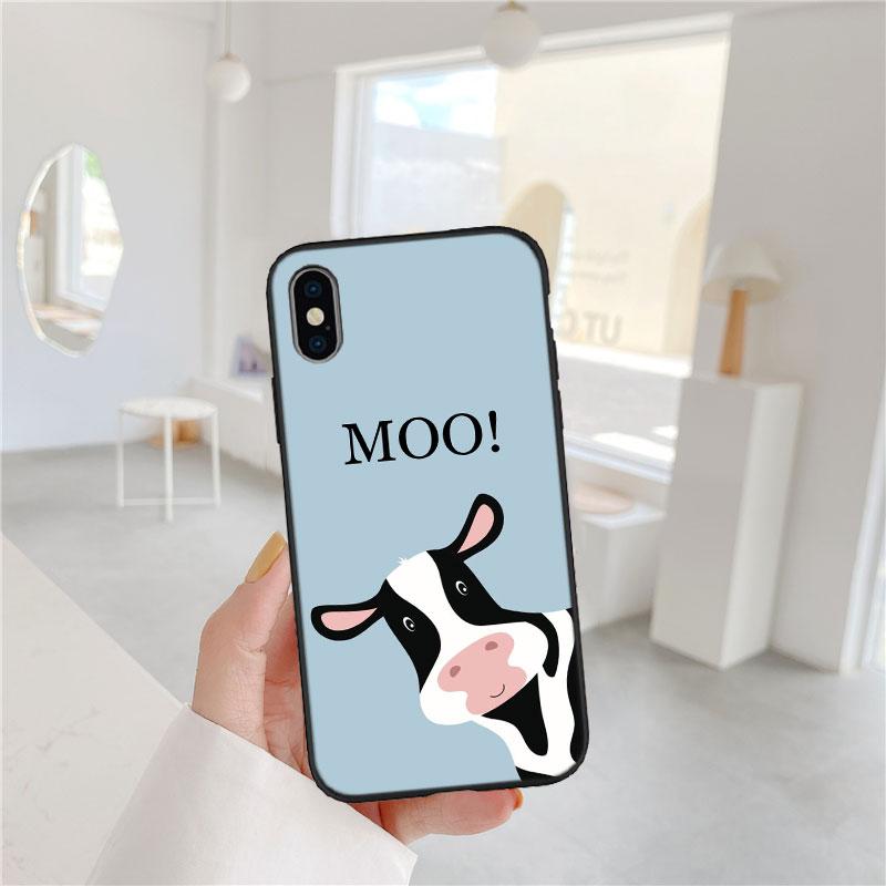 HK16 Cartoon Art Cow Soft Shell Phone Case for Huawei Mate 20 P Smart+ P20 P30 Lite Pro Y5p Y6p Y6s Y7a Y8p Y8S Y9 Prime Y9A Y9S