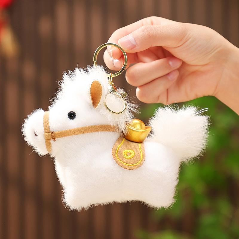 Portachiavi Fascino Cavallo Cartone Animato Ciondolo Borsa Decorazione da Appendere Portachiavi Auto Anno del Cavallo Regalo Fortunato 2026