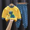 Children Pajamas Sets Unisex Soft Comfort Cartoon Dinosaur Clothing Set Outfit Suitable Boys Girls Perfect for Autumn Winter