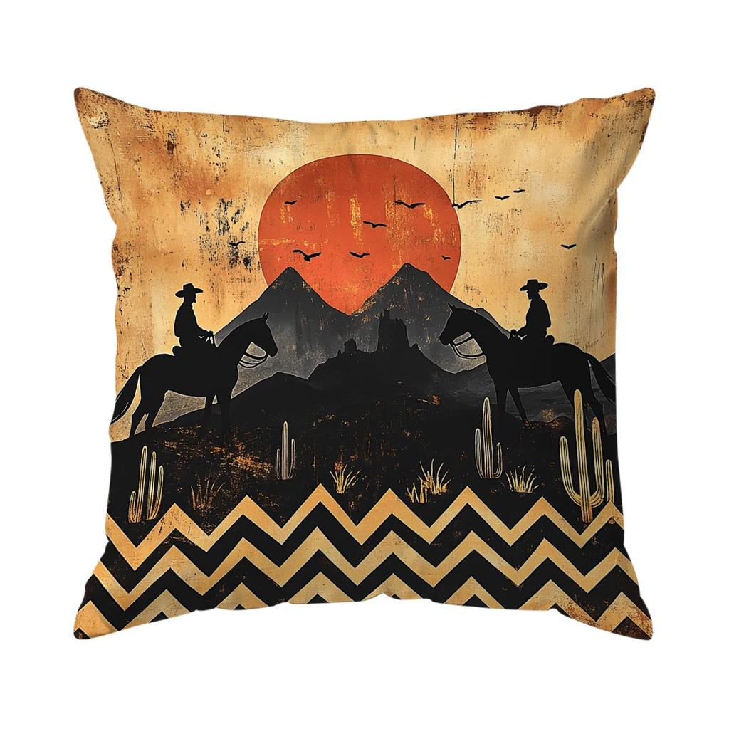 Western Cowboy Cushions Pillowcase Printed Polyester 45x45cm Throw Pillow Cover Decorative Sofa Cushions Pillowslip Home Decor