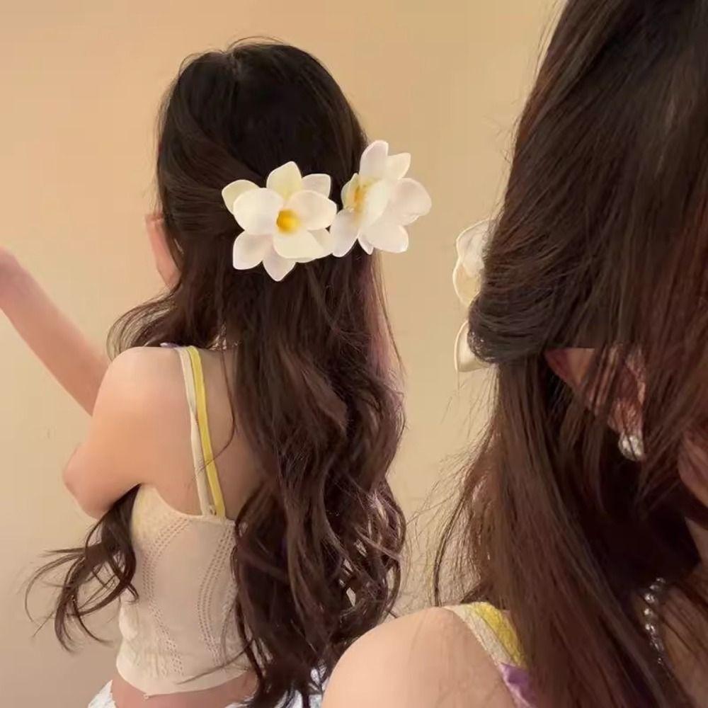 Cloth Orchid Flower Hairpin Korean Style Bohemia Hairpins Simulation Flower Duckbill Clip  Party