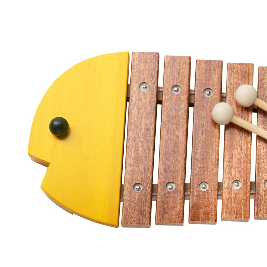 BorneLund Original Fish for ages years and up Xylophone, Yellow, 1.5 (BZ8000Y)