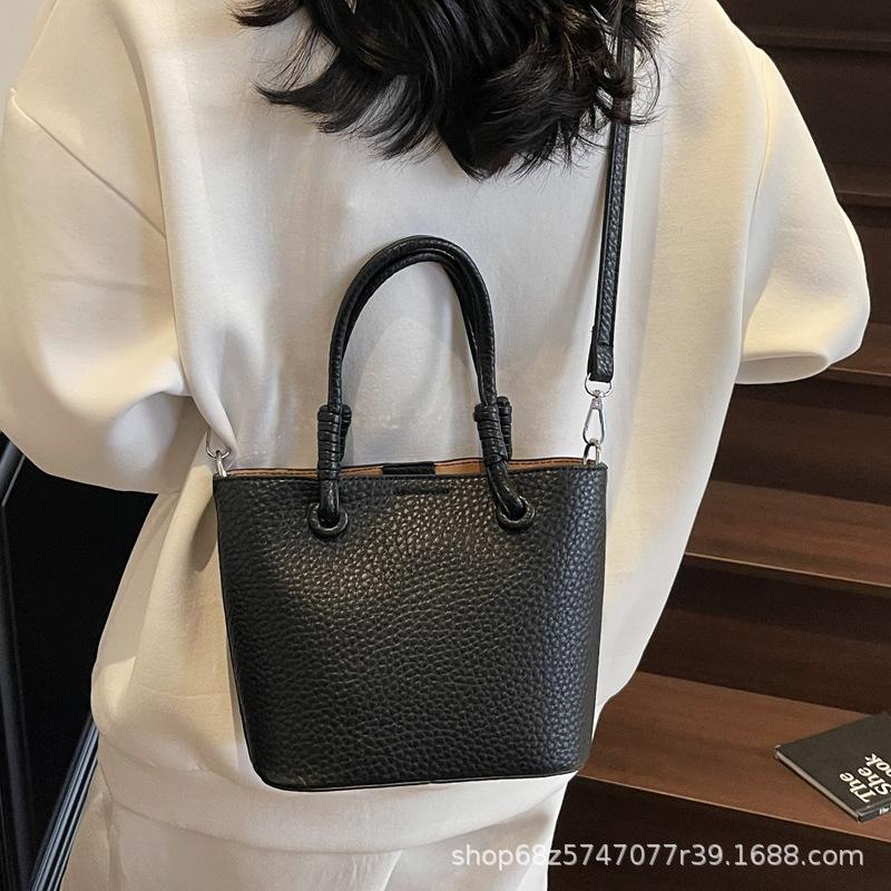 This Year's Trendy Foreign Style Hand-held Bucket Bag Women's 2025 New Fashion Small Carry Bag Shoulder Crossbody Bag
