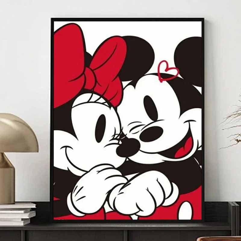 Disney Diamond Painting Set Mickey  Minnie Sweet Illustration Embroidery Wall Decoration Craft DIY Set Gift Handmade Crystal 5D Diamond