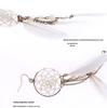 Woven Crystal Chain Tassel Feather Earrings
