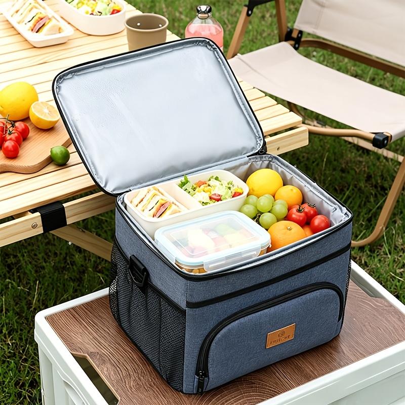 Large-capacity picnic bag, non-food contact, women's insulated lunch bag, reusable portable cooler bag, multifunctional crossbody bag with adjustable