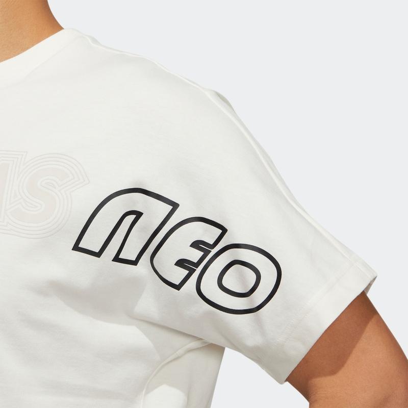 adidas Neo Gradient Logo Print T-Shirt Men Tops White HS8834