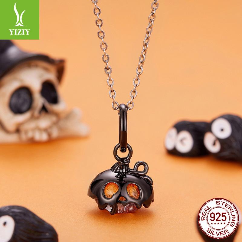 Halloween Skull Pumpkin Pendant Accessories Niche Diablo S925 Sterling Silver Charm Beads