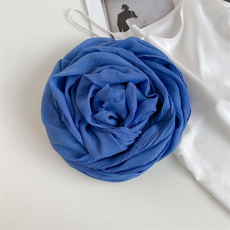 Thin Women's Desert Shawl Color Winning Cotton and Linen Beige Versatile Scarf Xinjiang Travel Sunscreen Scarf