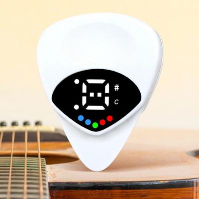 2 In 1 Guitar Picks Tuner Electronic Tuner for Acoustic Electric Guitar Bass with Real Time Pitch Monitoring