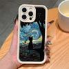 Van Gogh Black Cat iPhone15Pro Mobile Phone Case 14/13 Silicone 12 Apple 11/16 All-Inclusive Case XsMax