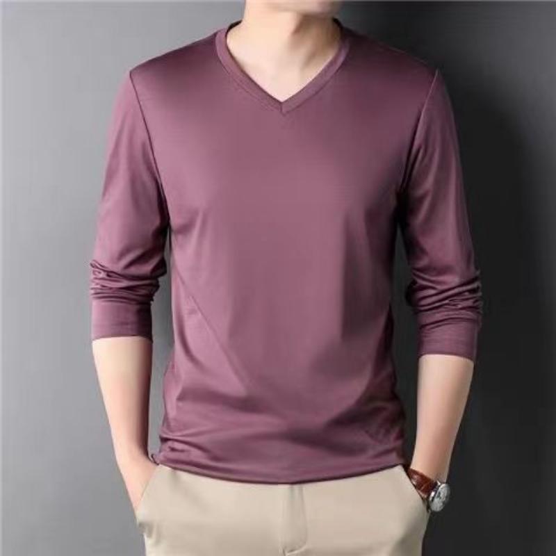 Spring Summer Period Long Sleeve Cultivate Ones Morality Men's T-shirt O-neck Solid Polyester T Shirt Men Red Blue Black