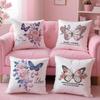 Flowers and Butterflies Cushion Cover 2-in-1 Reversible Plush Pillow Cover | Car/Sofa/Bed | Perfect Gift