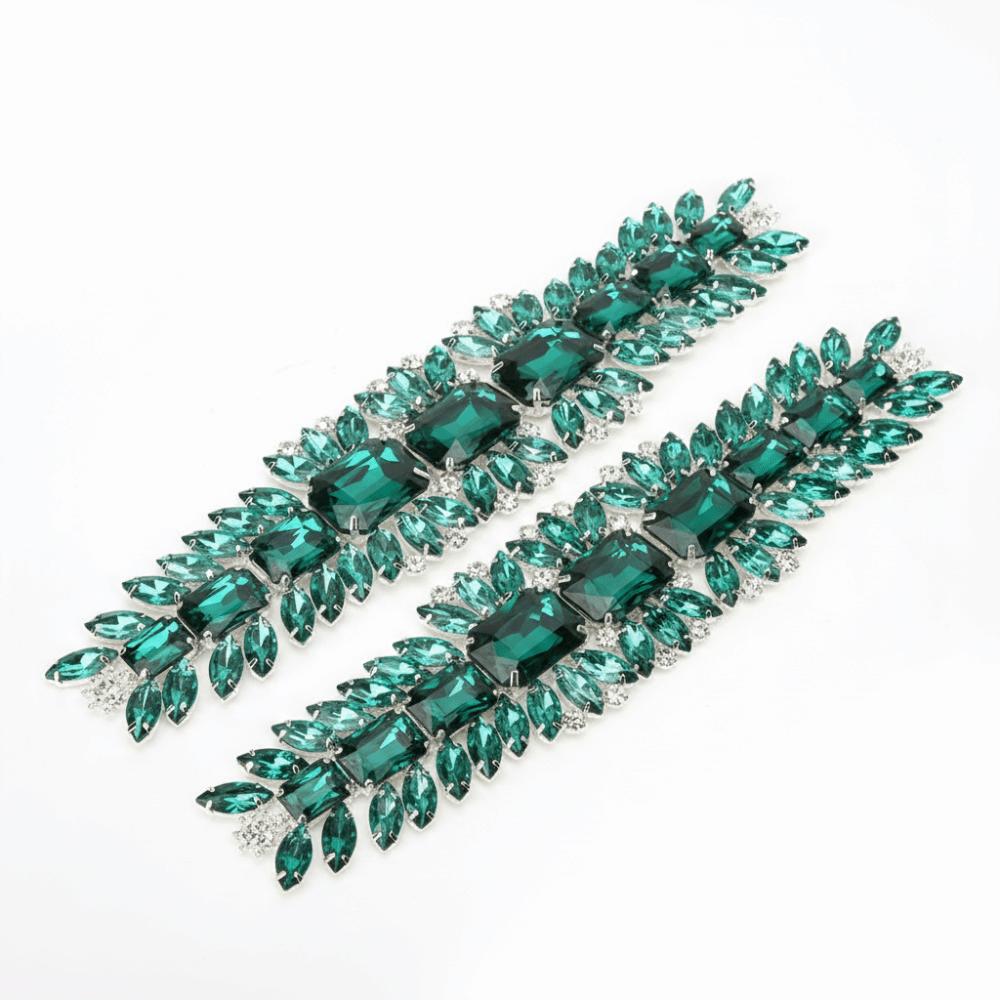 2pcs Rhinestones Trims Crystal Rhinestone Chain Sparkly Rhinestone Applique Clothing DIY