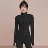 Fleece thickened yoga clothes women's new running sports training yoga jacket fitness long-sleeved stand-up neck zipper top
