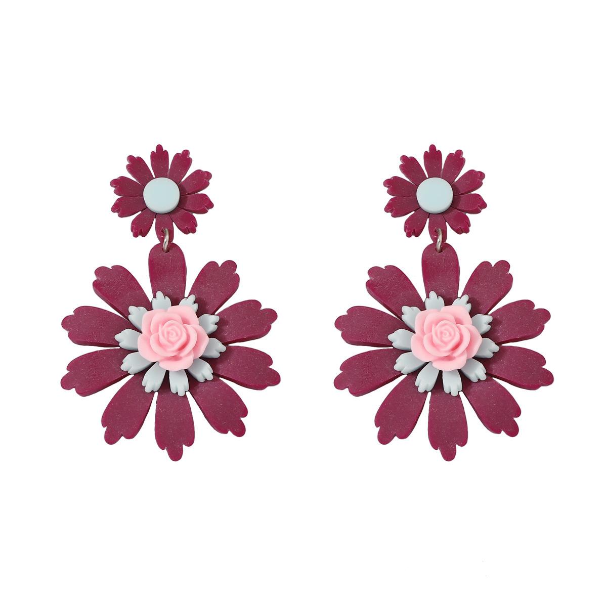 

Sunflower versatile, trendy and fashionable casual earrings for the back-to-school season фіолетовий