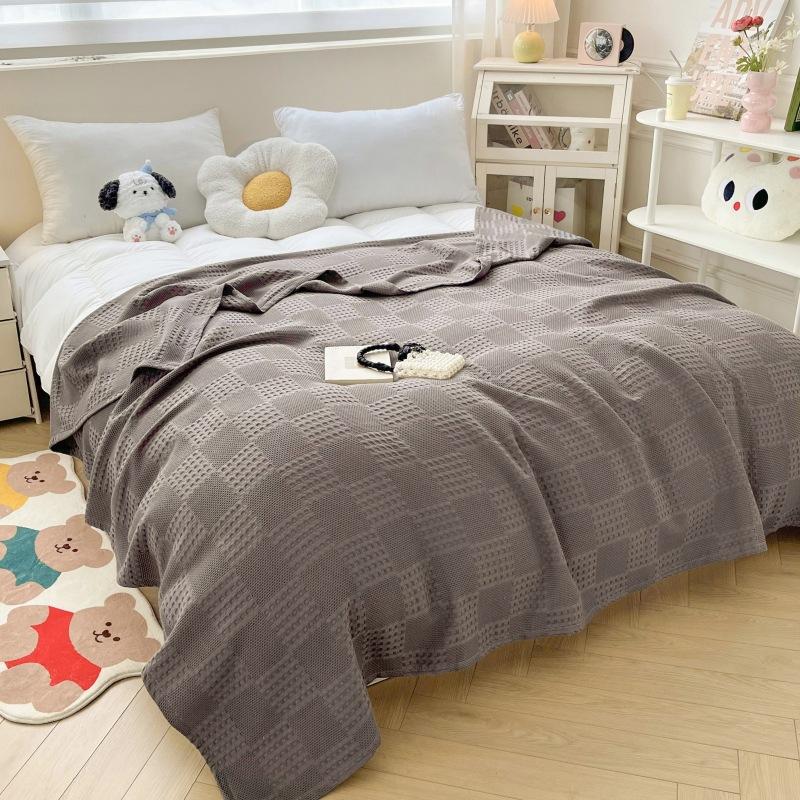 Picnic Blanket 100% Cotton Soft Breathable Thermal Skin-friendly Throw Blankets for Beds Living Room Home Decor for All-Season