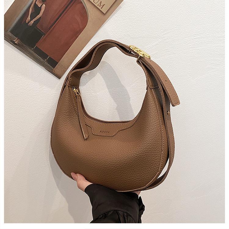 

Сумка-полумесяц через плечо Новый нишевый дизайн Сумка-багет большой вместимости для поездок на работу Модная портативная женская сумка через плечо one size fits all коричневый