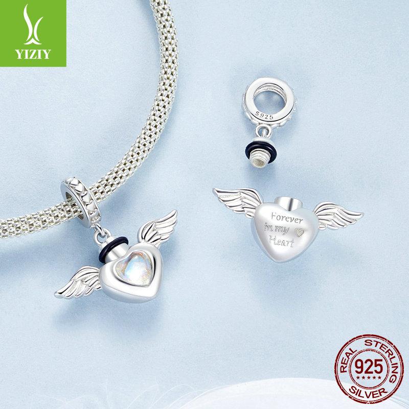 Love Wings Removable Diy Pendant Accessories, Pet Commemorative Box S925 Sterling Silver Bracelet Beaded.