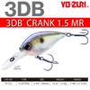 Bass Lure 3DB Crank MR Floating 60mm Green Back Chartreuse YO-ZURI 1.5 Color
