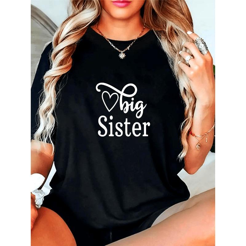 

Soft & Comfortable Casual T-Shirt Short Sleeve, Round Neck,Perfect Gift for Sisters, Women &, Everyday Fashion Top, Casual Wear | Heart Motif Shirt S чёрный