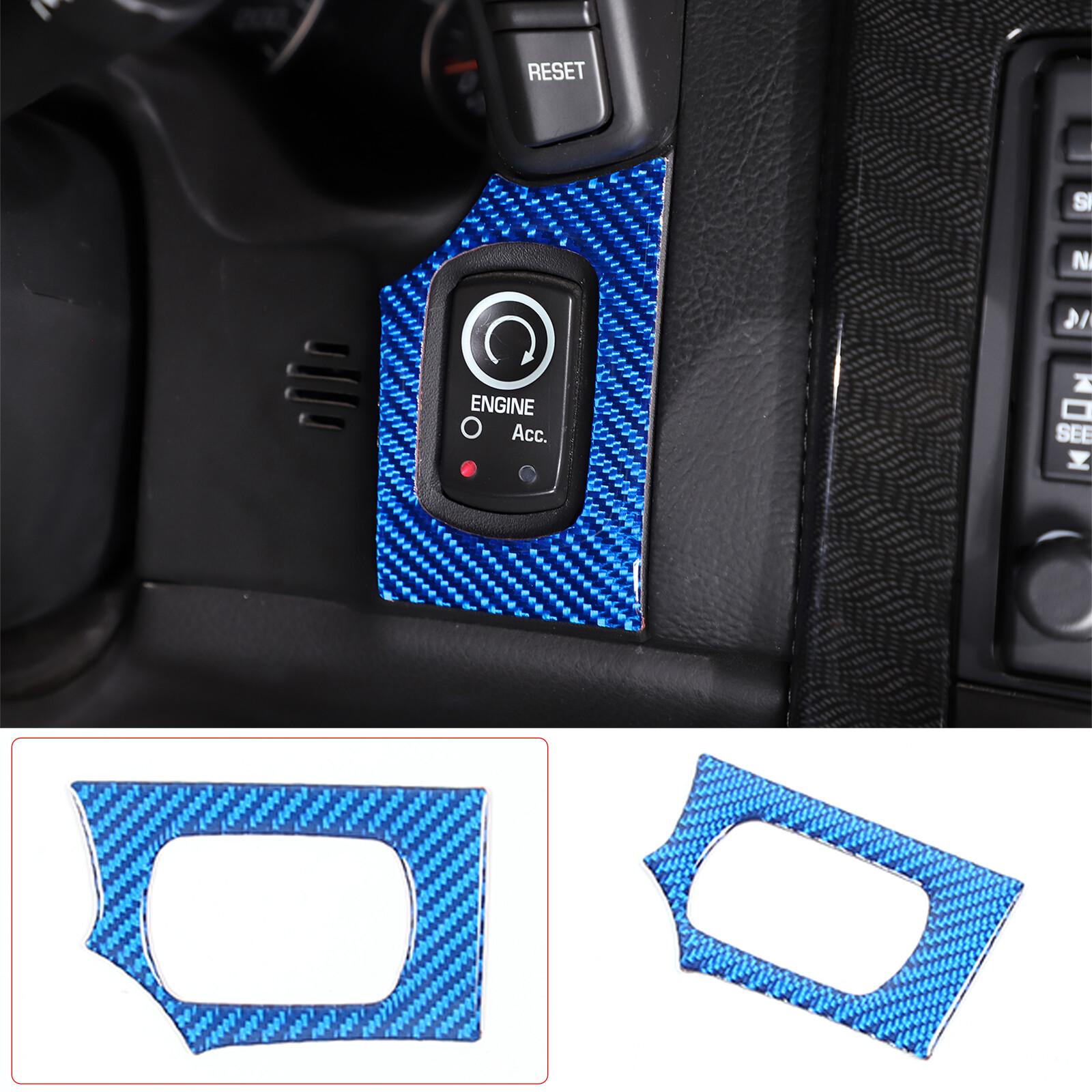 Blue Carbon Fiber Ignition Switch Button Panel Trim For Corvette C6 2005-2013