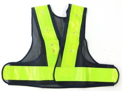 Ichinen Access Beruf SECURITY Safety Supplies LED Gilet riflettente corto blu navy x giallo 87428 Capsula alta con batteria